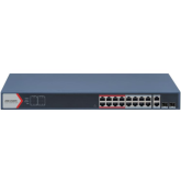 Switch Hikvision DS-3E1318P-EI(B), 16 porturi, PoE