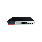 Switch Hikvision DS-3E2510P(B), 10 porturi, PoE