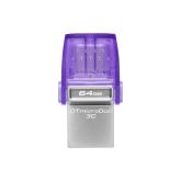 Memorie USB Kingston DataTraveler microDuo 3C, 64GB, USB-C/USB, Purple