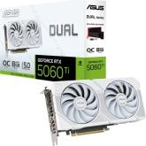 Placa video ASUS nVidia GeForce RTX 5060 Ti DUAL OC WHITE EDITION 8GB, GDDR7, 128 bit
