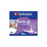 DVD+R Verbatim 16X, 4.7GB, 1buc, Jewel Case