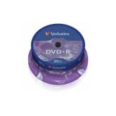 DVD+R Verbatim 43500, 16x, 4.7GB, 25buc, Matte silver