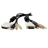 Cablu KVM Startech DVID4N1USB6, 1.8m, Black