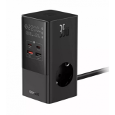 Incarcator de retea Baseus PowerCombo, 3 x AC, 2 x USB-C, 2 x USB-A, 1.5m, 35W, Black