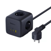 Prelungitor Baseus EnerFill FA11, 3 x Schuko, 1 x USB-A, 2 x USB-C, 67W, Black