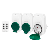 Adaptor priza Logilink EC0008, 1x Schuko, White-Green, 3 bucati