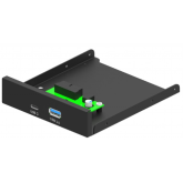 Front Panel Gembird FDI3-U3C-01, 1x USB 3.0 female, 1x USB-C female, Black