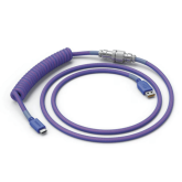 Cablu Glorious PC Gaming Race Coiled Braided, USB 2.0 - USB-C, 1.37 m, Nebula