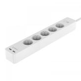 Prelungitor Orico GPC-5A2U-EU-WH, 5x Schuko, 2x USB, White