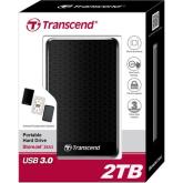 Hard Disk Portabil Transcend StoreJet 25A3 2TB, black, 2.5inch