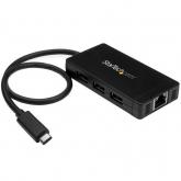 Hub USB Startech HB30C3A1GE, 3x USB-A + 1x RJ45, Black