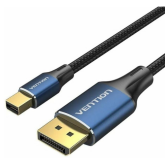 Cablu Vention HCFLH, mini DisplayPort male - DisplayPort male, 2 m, Black-Blue