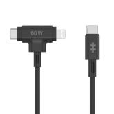 Cablu Targus HJ4010BKGL, USB-C male - USB-C/Lightning male, 1.5m, Black