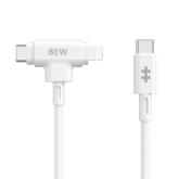 Cablu Targus HJ4010WHGL, USB-C male - USB-C/Lightning male, 1.5m, White