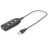 Hub USB ASSMANN AB-50001-1, 4x USB 2.0, Black
