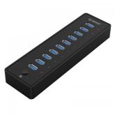 Hub USB Orico P10-U3-BK, 10x USB 3.2 gen 1, Black