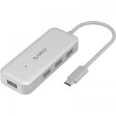 Hub USB Orico TC4U-U3, 4x USB 3.2 gen 1, Silver