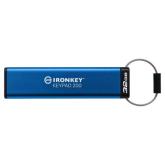 Stick Memorie Kingston IronKey Keypad 200 32GB, USB 3.0, Blue