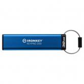 Stick Memorie Kingston IronKey Keypad 200 64GB, USB 3.0, Blue
