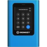 SSD portabil Kingston IronKey Vault Privacy 80 3.84 TB, USB-C 3.0, Blue