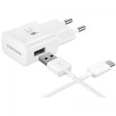 Incarcator retea Samsung EP-TA20EW, 1x USB + cablu USB-C, 2 A, White