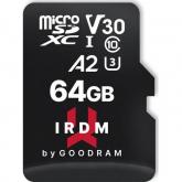 Memory Card MicroSDXC Goodram IRDM 64GB, Class 10, UHS-I U3 + Adaptor SD