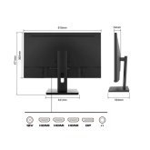 Monitor LED JAPANNEXT IPS270UHD60F, 27 inch, 3840 x 2160, 8 ms, Black