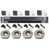 Kit Camere de supraveghere DVR Hikvision IDS-7204HUHI-M1/SC + 4 Camere HD Bullet DS-2CE17H0T-IT3FS2 + 4 Sursa LN-EU12V1A