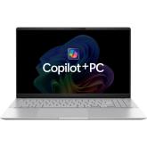 Laptop ASUS Vivobook S 15 OLED K5507QA-MA048W, Snapdragon X Plus X1P-42-100, 15.6inch, RAM 16GB, SSD 1TB, Qualcomm Adreno, Windows 11, Cool Silver