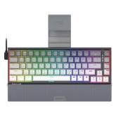 Tastatura Redragon Shaco PRO, RGB LED, USB Wireless/USB/Bluetooth, Grey