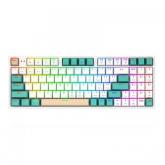 Tastatura Redragon Veigar, RGB LED, USB/USB Wireless/Bluetooth, White-Green