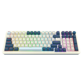 Tastatura Redragon Eisa Pro Honkai Impact, RGB LED, Bluetooth, Alb-Blue