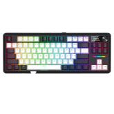 Tastatura Redragon Wildslash LCD Pro, RGB LED, USB/Bluetooh/USB Wireless, Black-White