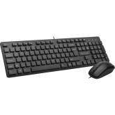 Kit Tastatura Delux KA150U, USB, Black + Mouse optic, USB, Black