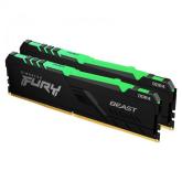 Kit memorie Kingston FURY Beast RGB 32GB, DDR4-2666MHz, CL16, Dual Channel