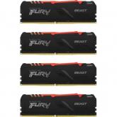 Kit Memorie Kingston FURY Beast RGB 64GB, DDR4-2666Mhz, CL16, Quad Channel