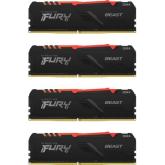 Kit memorie Kingston FURY Beast RGB 128GB, DDR4-3200MHz, CL16