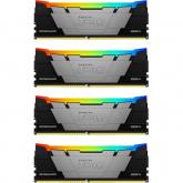 Kit Memorie Kingston FURY Renegade RGB Black Intel XMP 2.0, 64GB, DDR4-3200MHz, CL16, Quad Channel