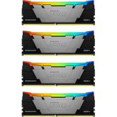 Kit Memorie Kingston FURY Renegade RGB Black Intel XMP 2.0, 64GB, DDR4-3200MHz, CL16, Quad Channel