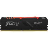 Memorie Kingston FURY Beast RGB 8GB, DDR4-3600MHz, CL17