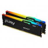 Kit Memorie Kingston Fury Beast RGB 32GB, DDR5-5200MHz, CL36, Dual Channel