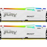 Kit Memorie Kingston Fury Beast RGB White AMD EXPO/Intel XMP 3.0, 32GB, DDR5-5200MHz, CL36, Dual Channel