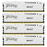 Kit Memorie Kingston Fury Beast White Intel XMP 3.0, 64GB, DDR5-5200MHz, CL40, Quad Channel