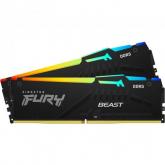 Kit Memorie Kingston FURY Beast RGB, 32GB, DDR5-5600MHz, CL40, Dual Channel
