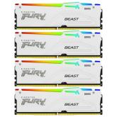 Kit Memorie Kingston Fury Beast RGB White Intel XMP 3.0, 128GB, DDR5-5600MHz, CL40, Quad Channel