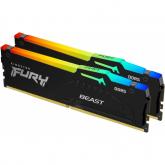 Kit Memorie Kingston Fury Beast Black RGB Intel XMP 3.0 16GB, DDR5-6000MHz, CL30, Dual Channel