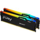 Kit Memorie Kingston Fury Beast Black RGB Intel XMP 3.0 16GB, DDR5-6000MHz, CL30, Dual Channel