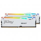 Kit Memorie Kingston Fury Beast White RGB Intel XMP 3.0, 32GB, DDR5-6000MHz, CL30, Dual Channel