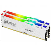 Kit Memorie Kingston Fury Beast White RGB Intel XMP 3.0/AMD EXPO, 64GB, DDR5-6000MHz, CL30, Dual Channel