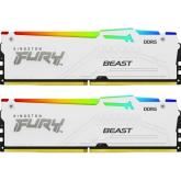 Kit Memorie Kingston Fury Beast White RGB Intel XMP 3.0/AMD EXPO, 32GB, DDR5-6000MHz, CL30, Dual Channel